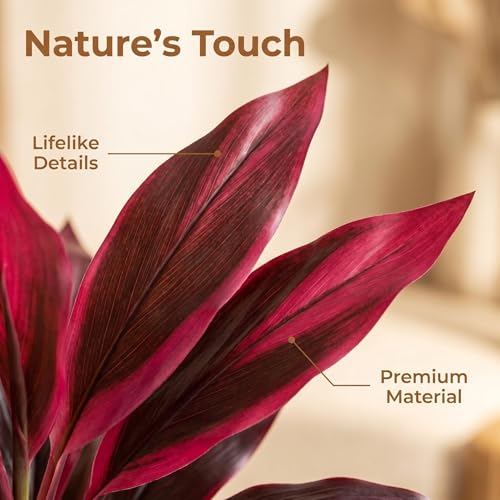 2PCS Artificial Boston Fern & Dragon Tree Plants, Large Realistic Faux Plants for Indoor & Outdoor Decor, Lifelike Greenery for Patio, Garden, Balcony & Home Decoration(6pcs) - color: 6pcs