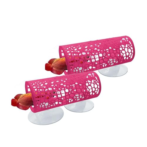RUIAN Betta Hideout Pink Fish Tank Decor Betta Fish Hideout Betta Hammock for Small Tank，2Pcs