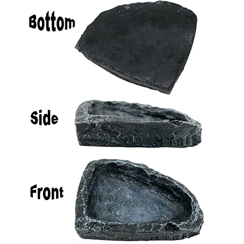 2 Pack Reptile Feeding Dish Corner Bowl, Reptile Water Dish Food Bowl Feeding Terrarium Bowls for Bearded Dragon Lizard Frog Gecko Tortoise Hermit Crab