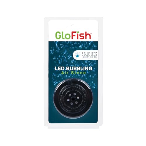 GloFish Blue LED Bubbler, Aquarium Lights With Air Stone For Fish Tanks - size: 2.6-Inch x 4-Inch x 0.5-Inch