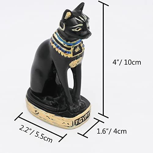Egyptian Cat Bastet Fish Tank Decorations Aquarium Ancient Egypt Décor Sculpture Figurine Statue Reptile Turtle Lizard Spider Tanks Terrarium Ornament Black - color: Bastet Black Large