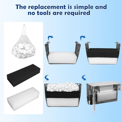 Three-Stage Filtration Tank Filter Replacement for AquaClear 110 Power Filter, Aquarium Filter Media Replacement for Fish Tank Filter for 60- to 110-Gallon Aquariums