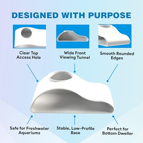 Subterranean Aquarium Hideouts – Undergravel Fish Tank Tunnels & Caves – Naturalistic Substrate-Integrated Decor for Betta, Pleco, Loach & Shrimp (White, One Hole Hideout) - color: White