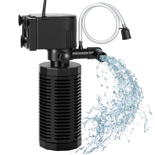 Aquarium Internal Filter for 30~100 Gallons - Ultra-Quiet Fish Tank Filters 400GPH Submersible Power Pump Filter with Biochemical Filtration Air Supply Water Clean (18W Filter) - size: 18W Filter