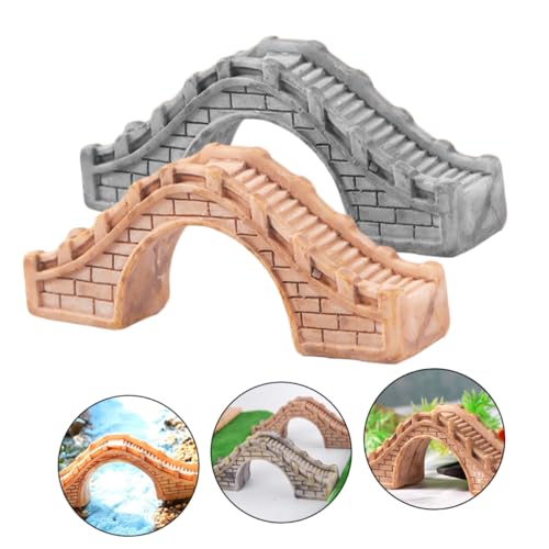 2pcs Resin Arch Bridge Ornaments Miniature Garden Landscape Bridge Decor for Aquarium Supplies