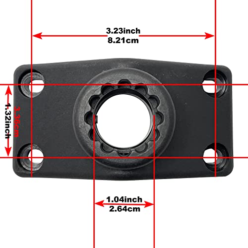 2 Pack Baitcaster/Spinning Rod Holder with Side Deck Mount - color: Black