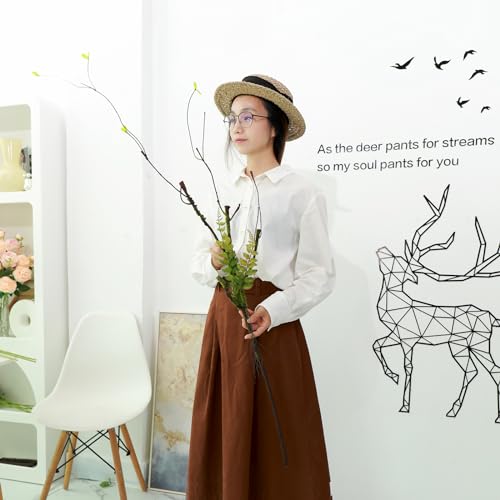 2pcs 40 inch Bendable Artificial Tree Cherry Blossom Branches Vines Twigs Limb Trunk Silk Moss Green Plants For Minimalist Decor Wall Hanging Vase Flower Arrangement Room Halloween Decoration