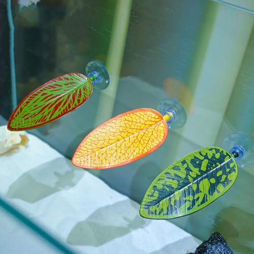 HIERYAN 3 Pack Betta Fish Leaf Aquarium Plant Leaves, Hammock Plant Leaf Pad Fish Spawning Grounds Breeding Resting Bed