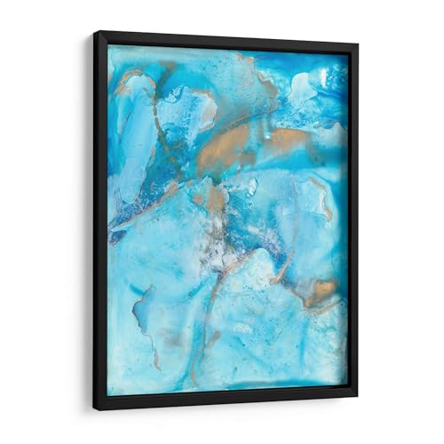 Canvas Lab | Aquarium II by Joyce Combs | 23 x 31 in | Fine Art Framed Print, Frame Color: Black | Abstract, Nature, Watercolor, Modern, Soft Ethereal and Fluid Abstract - color: Frame Color: Black, Aquarium II, size: 31.5"L x 23.6"W