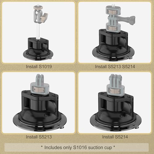 MINIFOCUS Suction Cup Base with 1/4" Female Threaded for Hook, Camera or Phone Mount, Magic Arm, Heavy Duty Suction Cup for Windshields, Smooth Walls, Mirrors, and Other Glossy Surfaces