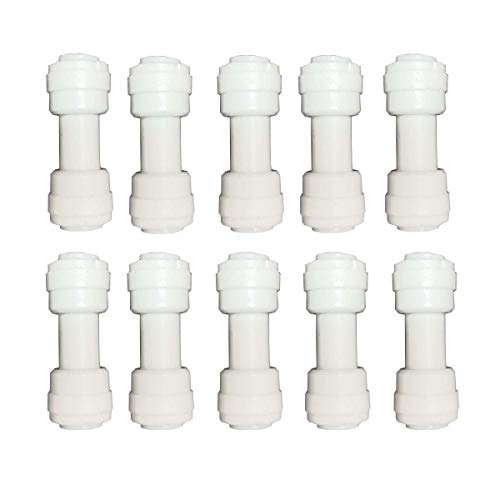 Malida 1/4" o.d. RO Tubing Straight Union Connector, Push To Connect Fittings For RO/DI Water Filter System/Aquarium (Pack Of 10)