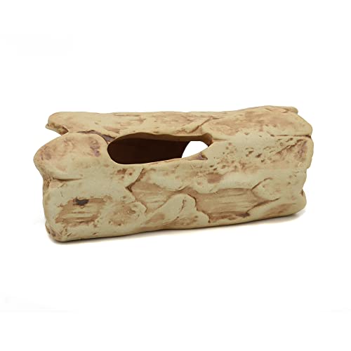 Aquarium Decorations Log Betta Fish Tank Accessories Ceramic Cave, Betta Fish Toys Decor Hideout for Shrimp Cichlid Hiding Breeding