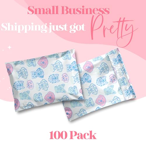 Pretty Package Store 6x9 Designer Poly Mailer 100 Pack Heavy Duty Waterproof Self Seal Shipping Bags for Small Business Large Mailing Envelopes Bulk Tear Resistant Packaging Pretty Pups Puppy Dogs - color: Pretty Pups, size: 6x9