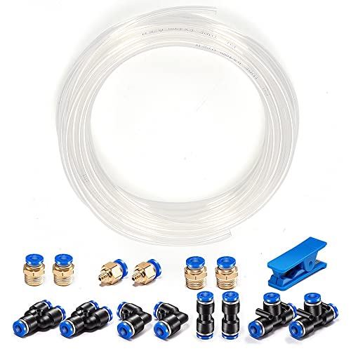 Pneumatic Tubing Clear PU Air hose Pipe Tube Kit 6mm OD 4mm ID 39.4ft/12 Meter for Air Line or Fluid Transfer… - color: Clear, size: 6mm OD / 4mm ID × 12m