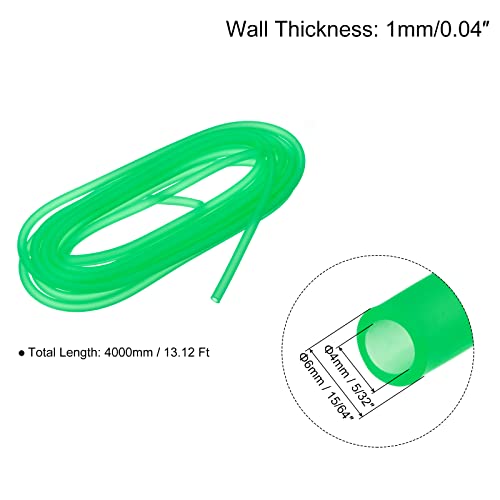 uxcell Aquarium Airline Tubing Hose 5/32" ID 15/64" OD 1Pcs 13.12 Ft Silicone Flexible Airline Tubing for Fish Tank, Terrariums, and Hydroponics, Grass Green - color: Grass Green