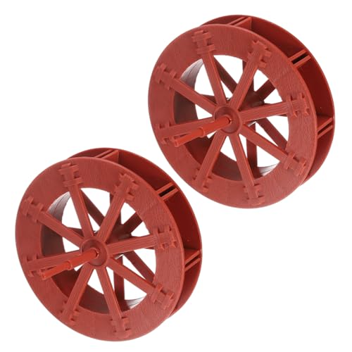 uxcell 2 Pcs Fountain Water Wheel, 4.3 Inch Desktop Fortune Statue Aquarium Wheels Decor Water Fountains Wheel Red - color: Red, size: 4.3 Inch