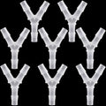 PAGOW 8 Pcs Hose Barb Fitting, 3/8" Plastic Hose Barb Tee 3 Way Y Shape Barbed Fitting for Air Line Tubing Pipe, Oxygen Tubing Pipe, Household Fuel, Gas, Water - size: 3/8" (8 Pcs)