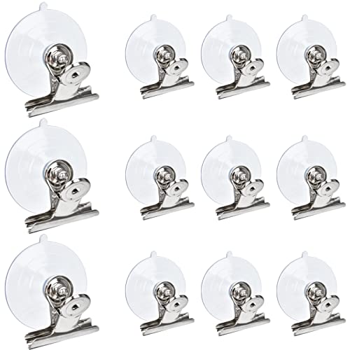 12 Pieces Suction Cup Clips Advertising Suction Cup with Screw Clear Sucker Pads for Hanging Home Office Accessories