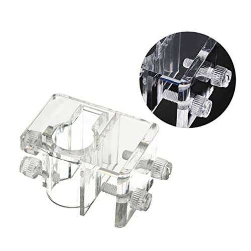 COLLBATH Aquarium Fixed Clip Durable Acrylic Pipe Clamp for Fish Tank Easy Installation Space Saving Design Secure Inlet Outlet Pipe Holder
