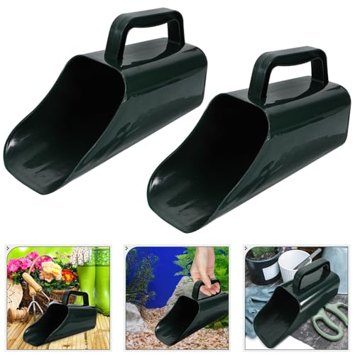 VICASKY Fish Tank Sediment Scooper and Gravel Shovel Set, Handheld Aquarium Sand Cleaning Tool with Water-Permeable Design, 2pcs Green Garden Scoop for Fish Tank Maintenance