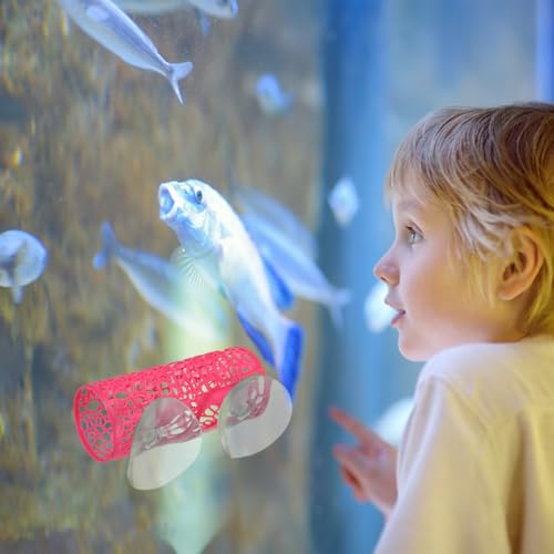 Betta Fish Hammock Bed with Tunnel Hideout, Aquarium Fish Tank Hammock with Suction Cups, Betta Fish Hide Cave for Shrimp Small Fish Decor (Pink) - color: Pink