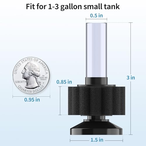 Pawfly Aquarium Sponge Filter, Mini Sponge Filter Kit with Airline Tubing and Control Valve for Small Fish Tank up to 3 Gallon