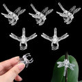 Watris Veiyi 100Pcs Plant Orchid Support, Garden Dragonfly Orchid Clips, Portable Cute Flower Vine Clips (Transparent)