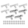 M METERXITY Glass Fixing Clip (3-7mm) 8 PCS - Aluminum Alloy T-Shaped Glass Combination Fixing Bracket & Reinforced Clip Clamp Accessories, Apply to DIY Display Cabinet/Fish Tank - size: 3-7mm