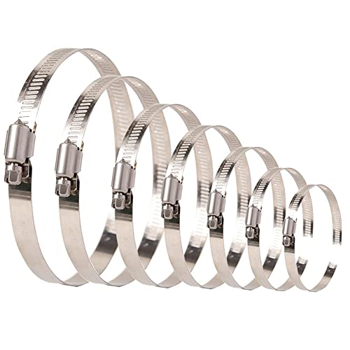 Quickun 43Pcs Stainless Steel Hose Clamp Assortment Kit Adjustable 0.25"-1.8"(6-45mm) Range, Fuel Line Clamp for Water Pipe, Hose Clips, Automative and Mechanical Application - size: Kit:0.25"-1.80"