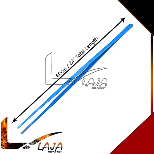 (Huge Jumbo Aquarium Aqua Tweezers) Thumb Dressing Forceps Serrated 24" Long Blue Coated for Educational Use