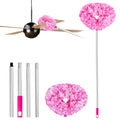 Ceiling Fan Cleaner Duster Reusable Microfiber Ceiling Fan Blade Cleaner Removable Duster with Extension Pole Adjusts 13 to 49.7 Inch for Cleaning Walls Furniture Door Window Top (Rosy White) - color: Rosy White