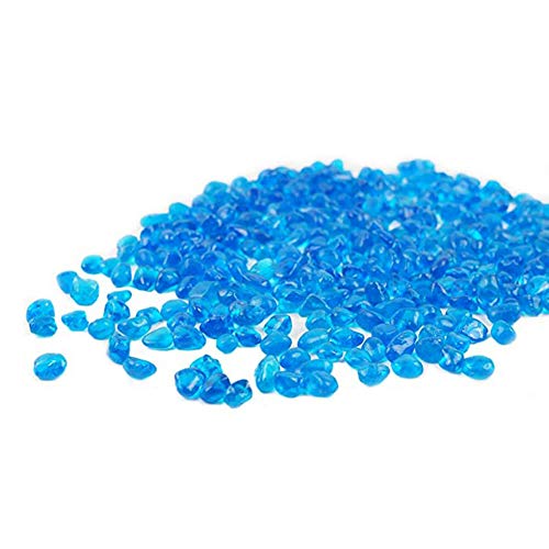 OMEM Aquarium Stone Decorations,Big Blue Glass Crystal Stone, Fish Tank Gravel Decorations,Fantasy Fish Tank(A Pack of 50, Blue) - color: Blue, size: A Pack of 50