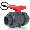 PVC Union Ball Valve, 2" Inch (DN50) True Union Full Flow Ball Valve with ASTM EPDM O-ring, Slip Socket, Full Port for Water System - color: 2inch-1Pc
