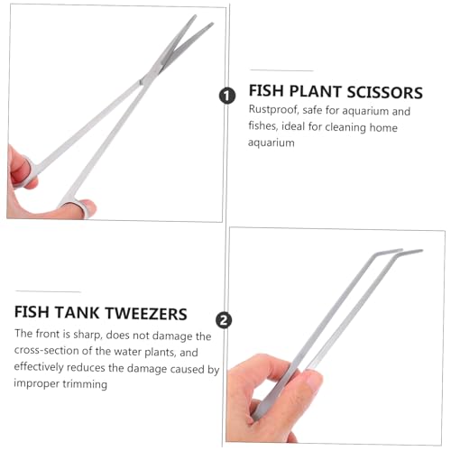 Kisangel 1set Aquascaping Tools for Aquarium Water Plants Scissors Tweezers Spatula Fish Tank Cleaning and Planting and Easy to Use
