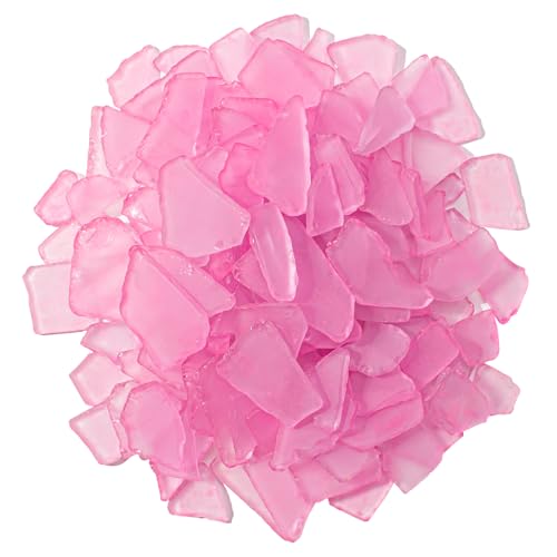 Keedolla Tumbled Sea Glass for Crafts - 10 OZ Flat Frosted Seaglass Pieces for DIY Art Crafts, Vase Filler, Beach Weddings, Aquarium and Home Decor - Fluorescent Pink - color: Fluorescent Pink, size: 10 OZ / 0.63 LB