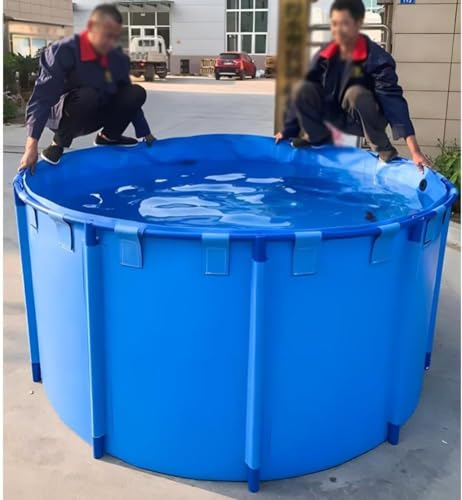 Canvas Fish Pond PVC Frame Above Ground Fish Pond 6.5ftx3ft Portable Aquaculture Tank for Koi Culture Agricultural Irrigation Water Storage Tank,Belt frame/3100L - style: 2*1