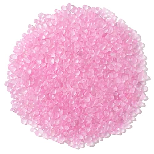 Keedolla Sea Glass Stones Frosted Glass Pebbles Gemstones for Aquarium Rocks, Fish Tank Gravel, Vase Fillers, DIY Crafts - Fluorescent Pink(230g/8oz) - color: Fluorescent Pink, size: 0.5 LB