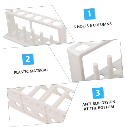 Ipetboom Plastic Test Tube Rack Holder for Water Quality Testing, Laboratory Tube Organizer with Portable White Plastic Stand, Suitable for Aquariums and School Labs