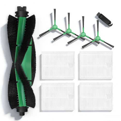 105 Replacement Parts Kit Compatible with iRobot Roomba Combo Essential 100/1000 Series, Y0140, Q0120, Y0112, 1010 Combo, Q011, Y0110, 104, 1 Roller, 4 Filters, 4 Side Brushes, 1 Cleaning Tool