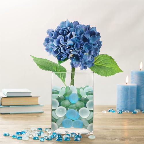 QYGL Sea Glass Gems - 0.9 Lb Green Mix Frosted Flat Glass Marbles, Flat Gems Decorative Stones for Vase Fillers, Aquarium Rocks, Floral Supplies, Table Scatter, Craft Mosaics, and DIY Ornaments - color: Green, Aquamarine, White