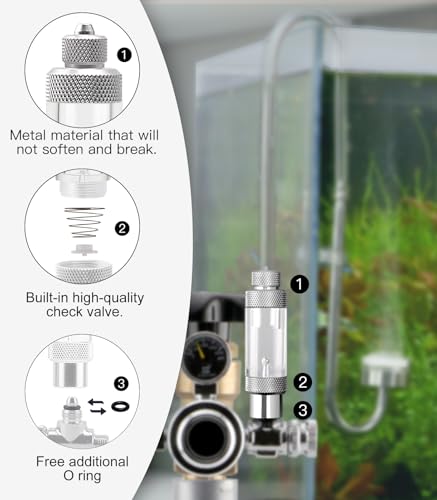 Aquarium CO2 Bubble Counter with Built-in Check Valve for CO2 Generator Regulator, Single Head - color: single-head