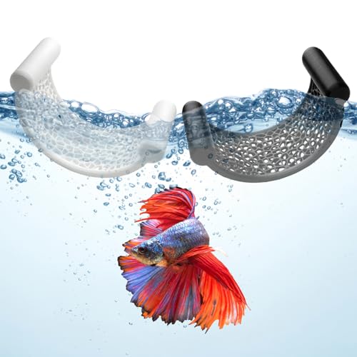 2 PCS Betta Hammock, Betta Fish Hammock for Aquarium, Betta Hammocks for Small Tank, Beta Hammocks, Beta Bed, Black and White
