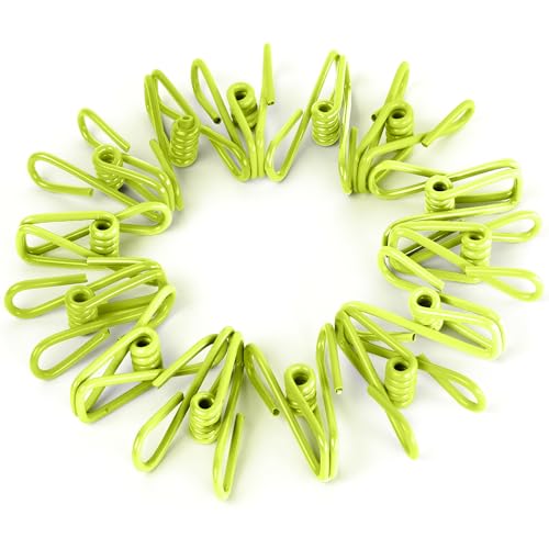30 Pack Green Chip Bag Clips for Food - PVC 2 Inch Coated Sealer for Sealing Food - Paper Holder, Clothesline Clip for Laundry Hanging, Kitchen Bags, Multipurpose Clothes Pins - color: Green