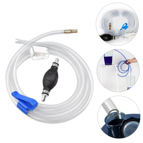 MAGICLULU Manual Suction Hose Siphon Pump for Car Fuel and Water Transfer, Flexible Oil Guide Tube with Hand Pump for Fish Tank and Automotive Use