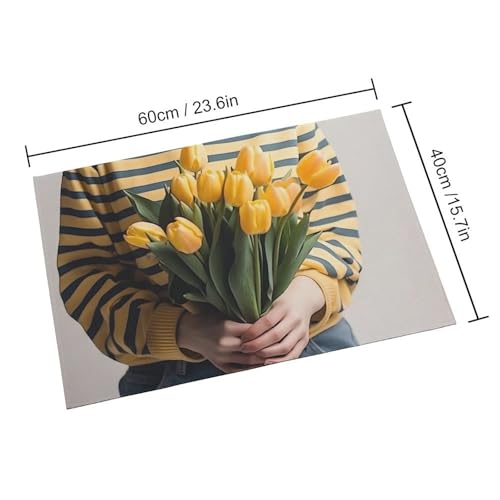 Outdoor Door Mat 15.7" X 23.6" Non-Slip Doormat Yellow Bouquet Front Door Mats Quick Dry Welcome Mats for Outdoor Indoor Entrance Mat Home Decor Floor Mats for Patio - color: Yellow Bouquet