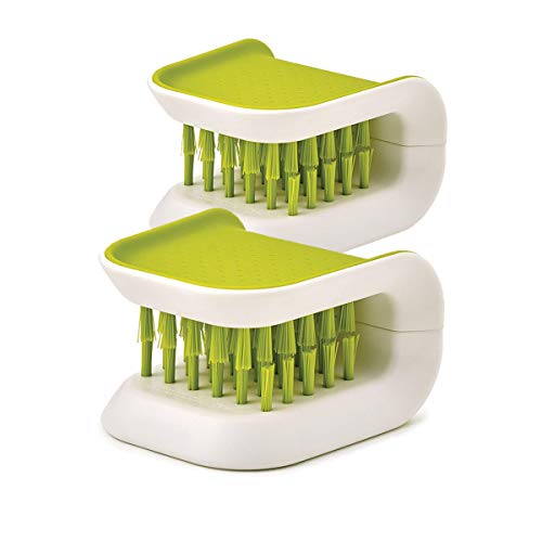 2Pcs Knife Cleaner Blade Brush Green Cutlery Cleaner Brush Bristle Scrub for Kitchen Washing Non-Slip by Lucky Shop1234 (Green, 2pcs) - color: Green, size: 2 Count (Pack of 1)