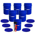 ePackageSupply 5 Gallon Plastic Bucket with Airtight Lid | Made in USA | Food Grade Bucket | BPA-Free | Heavy Duty 90 Mil All Purpose Pail | One 12" Rubber Mallet & One Lid Opener Included | 6 Pack - color: Blue, size: 6 Packs