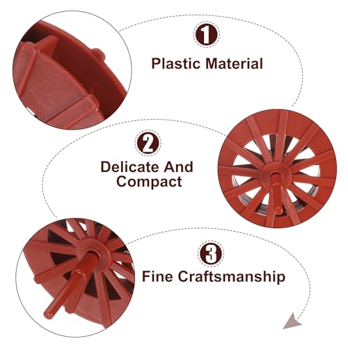 uxcell 2 Pcs Fountain Water Wheel, 2.4 Inch Desktop Fortune Statue Aquarium Wheels Decor Water Fountains Wheel Red - color: Red, size: 2.4 Inch