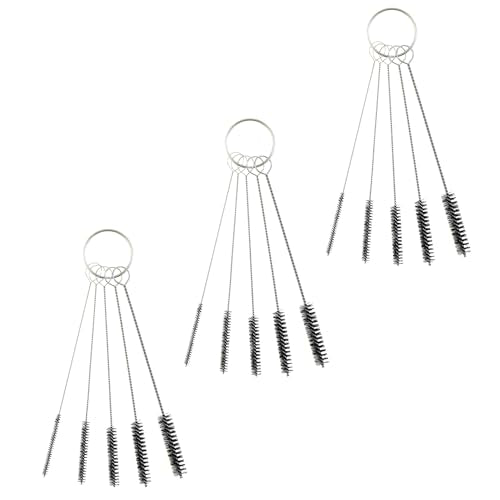 MEETOOT 15-Piece 4-Inch Nylon Tube Brush Set, Straw Cleaning Brush, Carburetor Cleaning Brush, Small Wire Brush, Cleaning Tools, Black