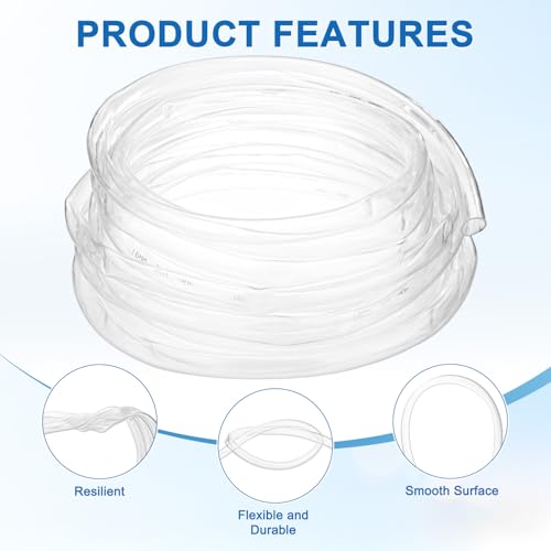 M METERXITY Vinyl Tubing 16mm ID x 19mm OD 30ft Flexible Plastic Tube with 2 Hose Ties, Lightweight Hybrid PVC Hose for Water Gardening/Airline/Aquarium Tubing [Clear] - size: 16mm ID x 30ft